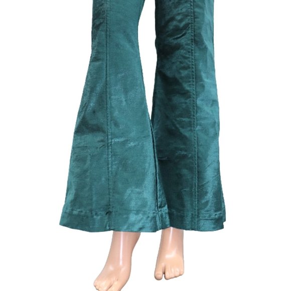 FREE PEOPLE WOMEN'S WALK WITH YOU VELVET FLARE TROUSERS JADE 10 - Picture 7 of 8